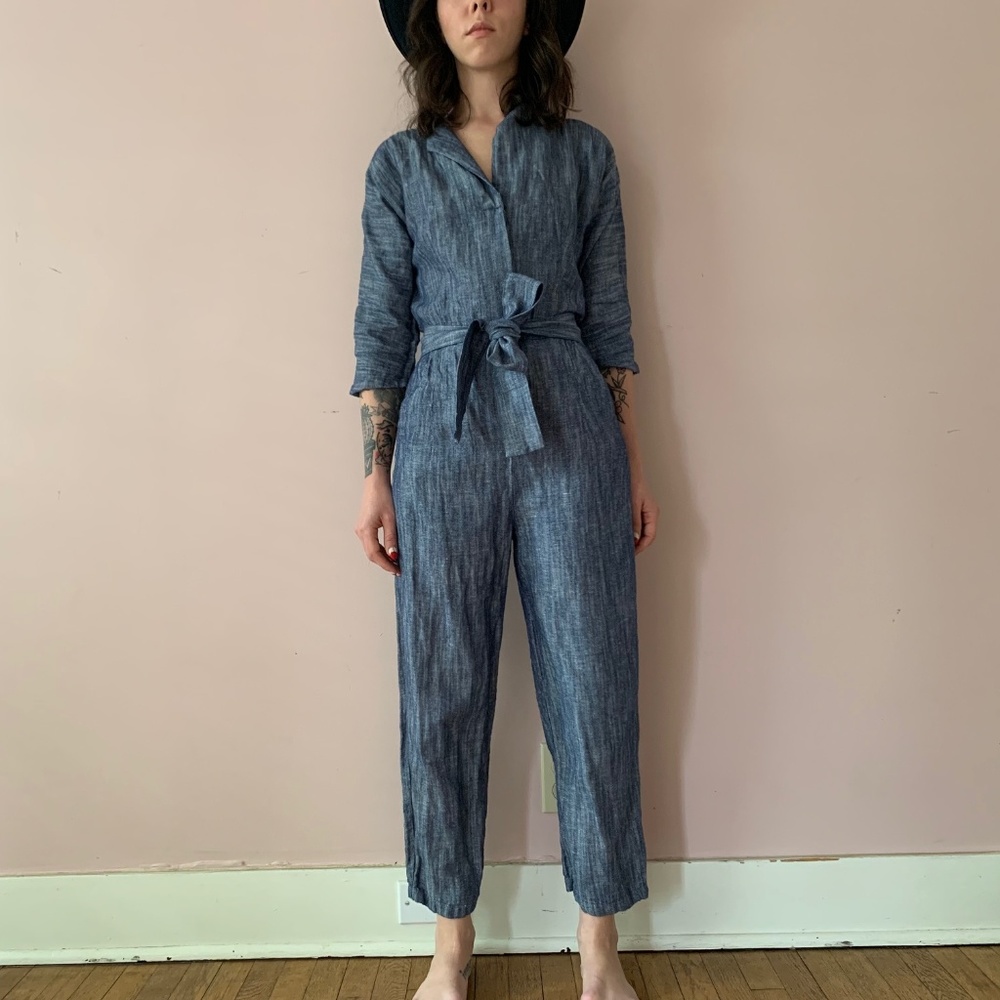 Blue Chambray Lila Jumpsuit - Loup NYC